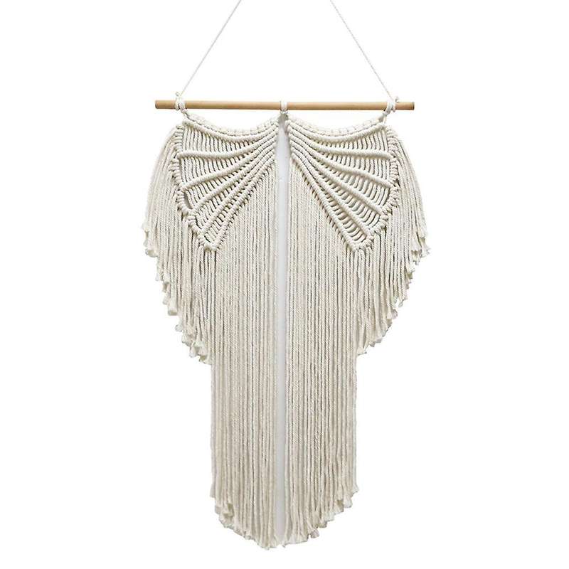 Macrame Woven Wall Hanging, Beautiful Angel Wings Tapestry