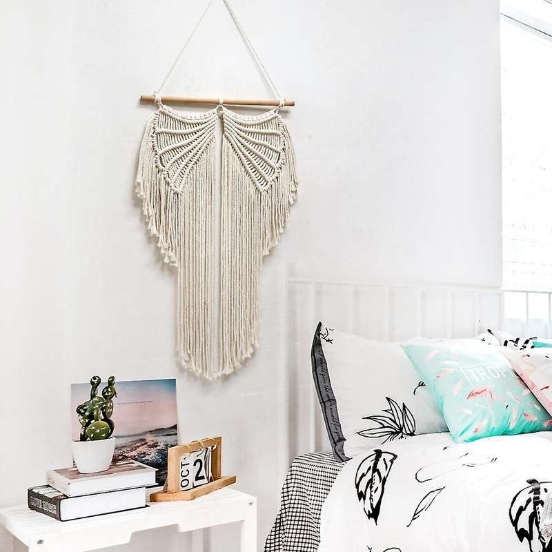 Macrame Woven Wall Hanging, Beautiful Angel Wings Tapestry