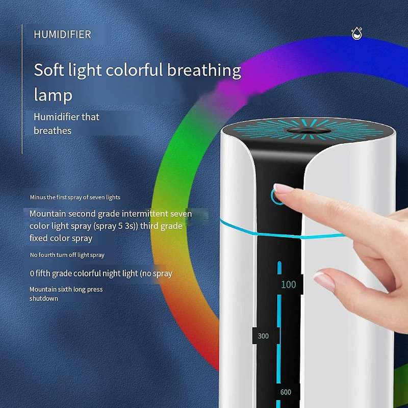 1000ml Air Humidifier Usb Aroma Diffuser with Led Light White
