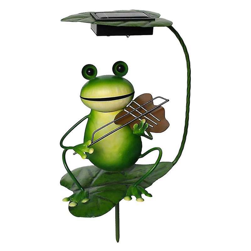 Solar Lights Frog Metal Cute Frog Garden Frog Lights,violin Style
