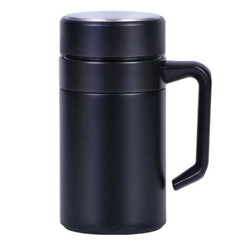 500ml Thermal Mug Stainless Steel Vacuum Flasks with Handle Black