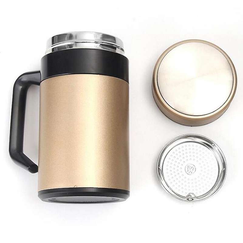 500ml Thermal Mug Stainless Steel Vacuum Flasks with Handle Black