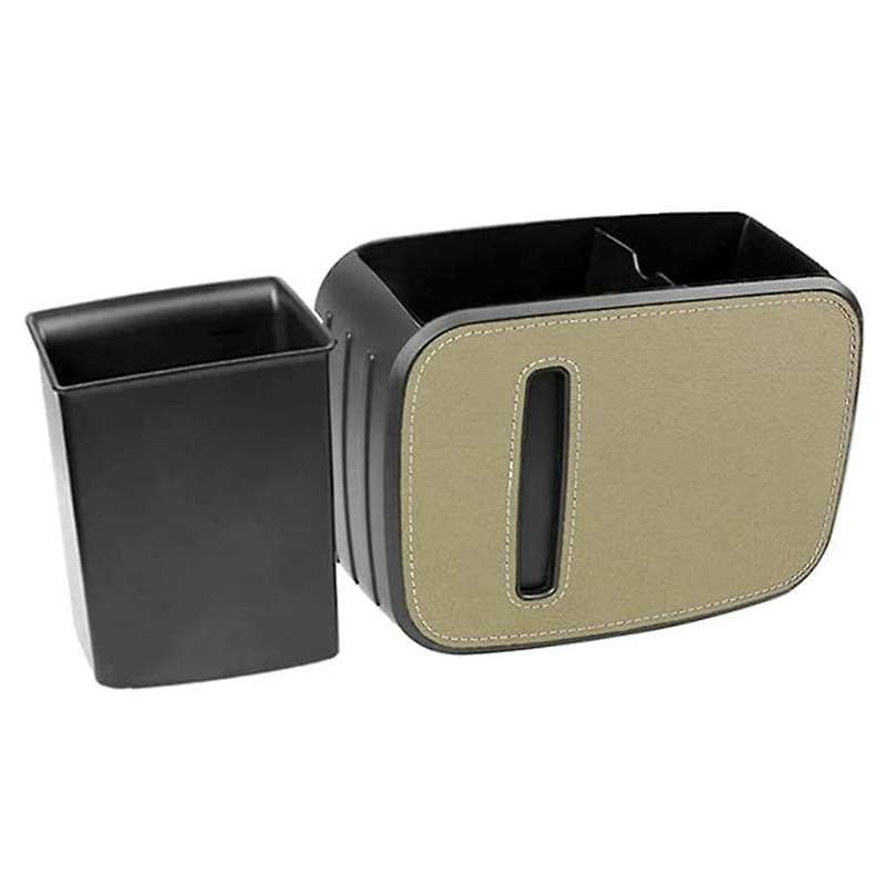 Car Backseat Organizer, 3 In 1 Car Trash Can with Tissue Holder Box
