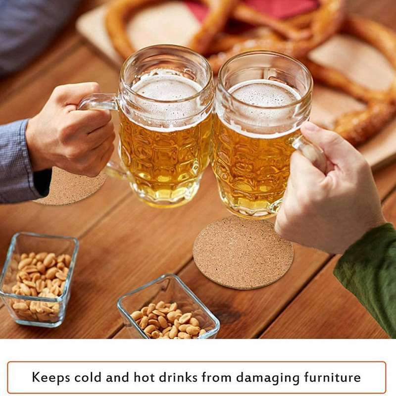 36 Pcs Cork Drink Coaster,reusable Water Absorbing Coaster