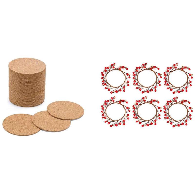 36 Pcs Cork Drink Coaster,reusable Water Absorbing Coaster