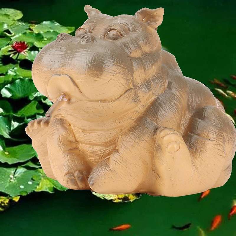 Hippo Pond Spitter Statue,animal Pond Sprinkler,for Garden Decoration