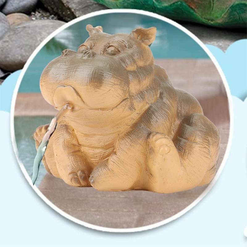 Hippo Pond Spitter Statue,animal Pond Sprinkler,for Garden Decoration