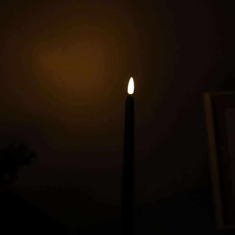 Pack Of 6 Remote Halloween Taper Candles Black,battery Candles