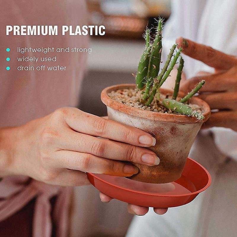 Plant Saucer 6 Pack 13.5 Inch Plastic Plant Trays(red)