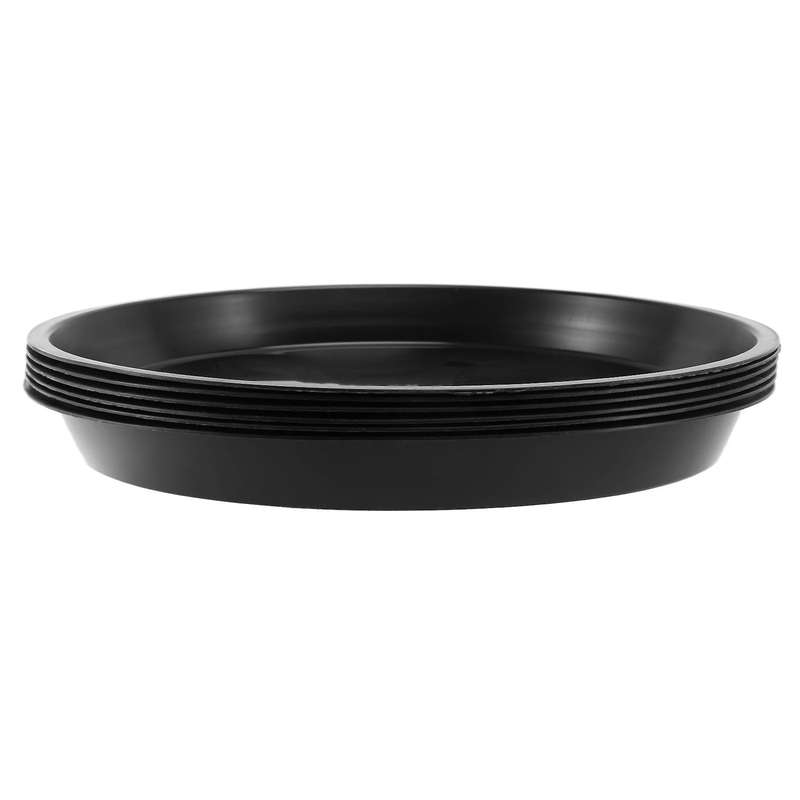 Plant Saucer 6 Pack 13.5 Inch Plastic Plant Trays(black)