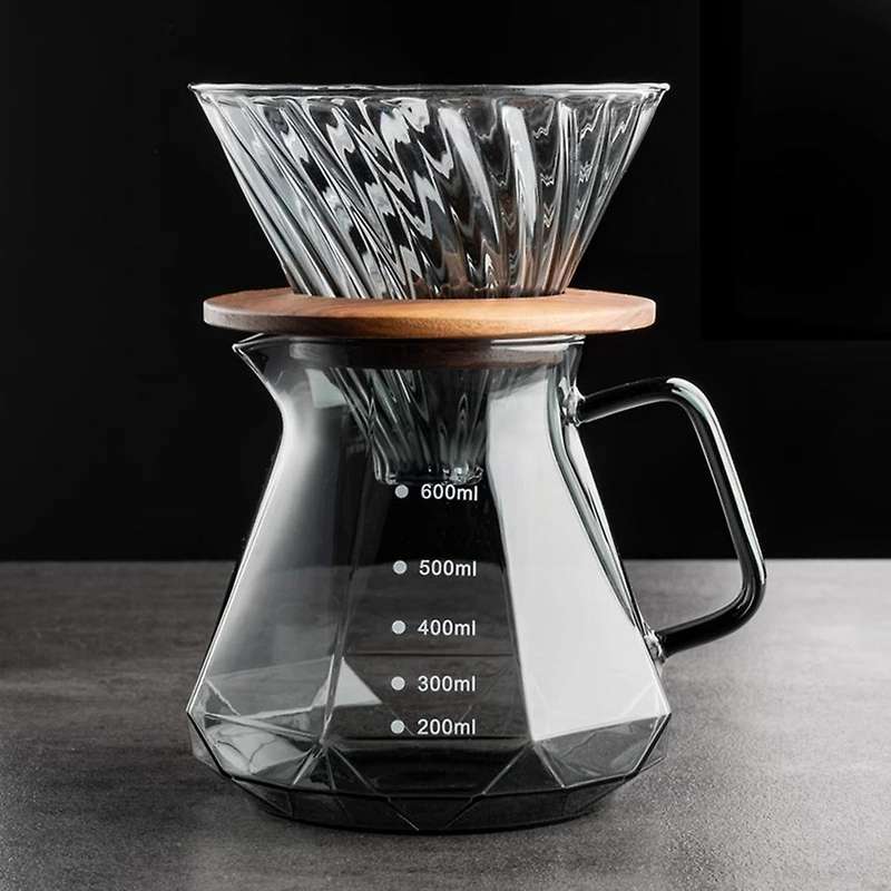 Coffee Obsidian Diamond Hand-brewed Coffee Sharing Pot Filter Cup ,a