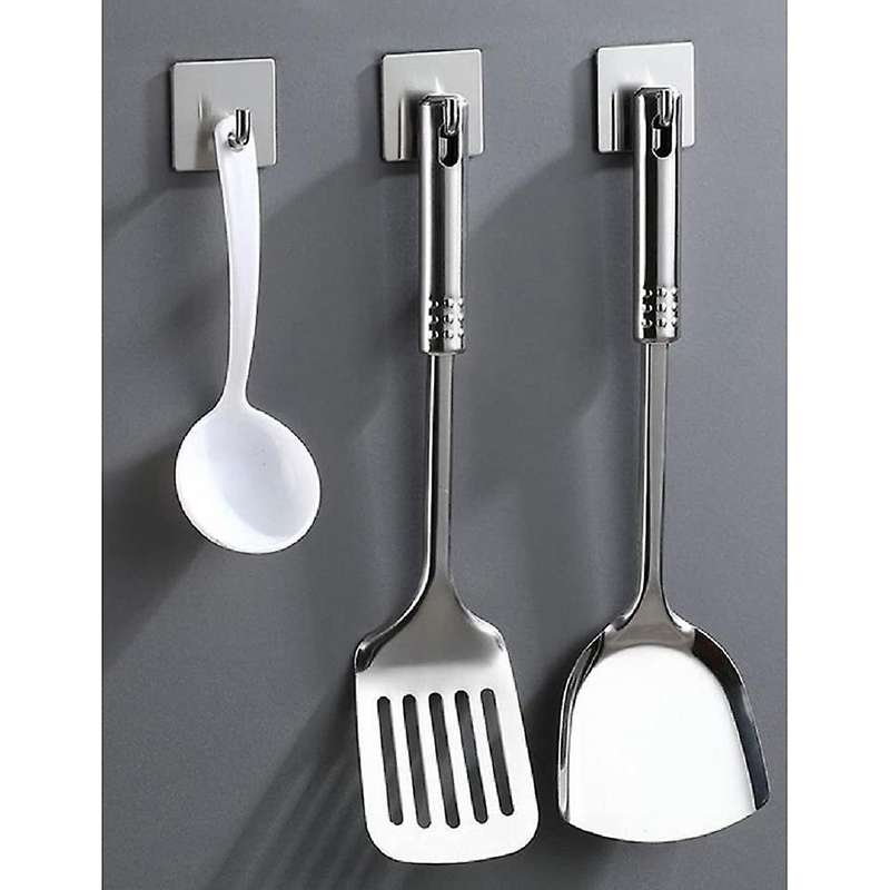 Hooks Self-adhesive Towel Hooks 12 Pieces,stainless Steel Silver
