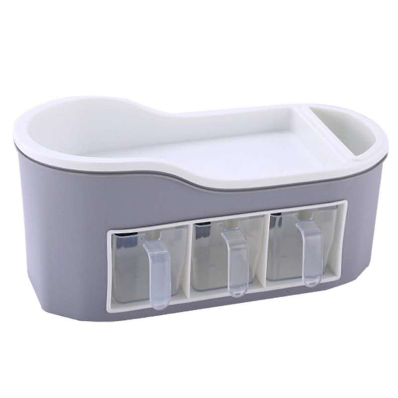 Multifunctional Spice Box Rack Storage Container Salt Storage (grey)