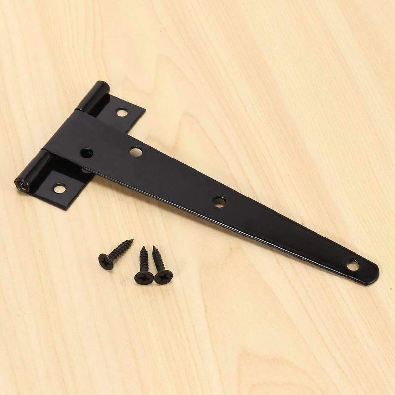 8 Pcs 6 Inch Door Hinges T-strap Tee for Wooden Gates Hinges (black)