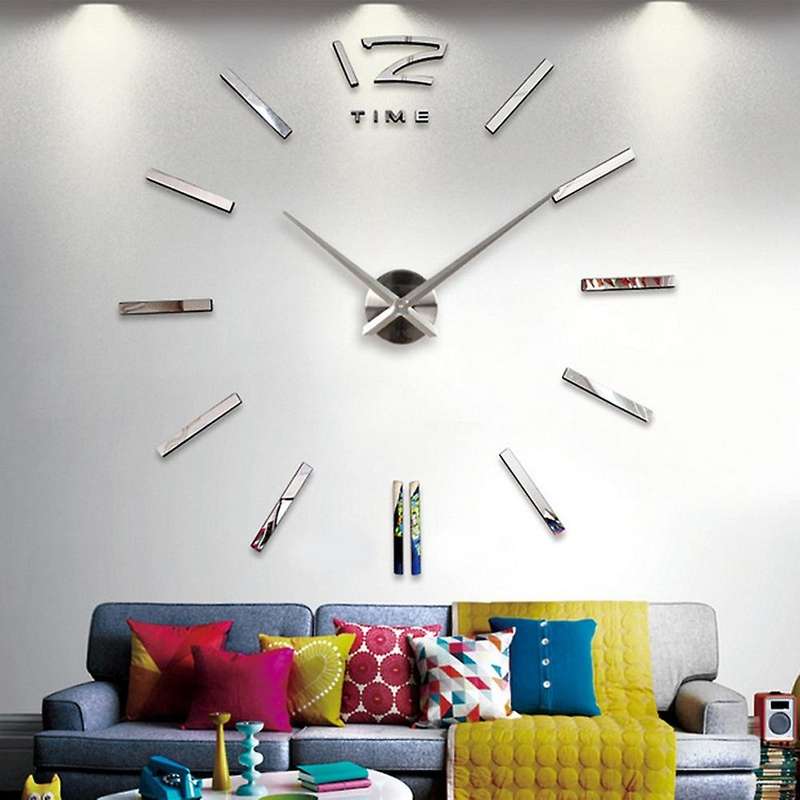 Acrylic Mirrored Wall Clock Decoration Diy Clock Mirror Decoration 2