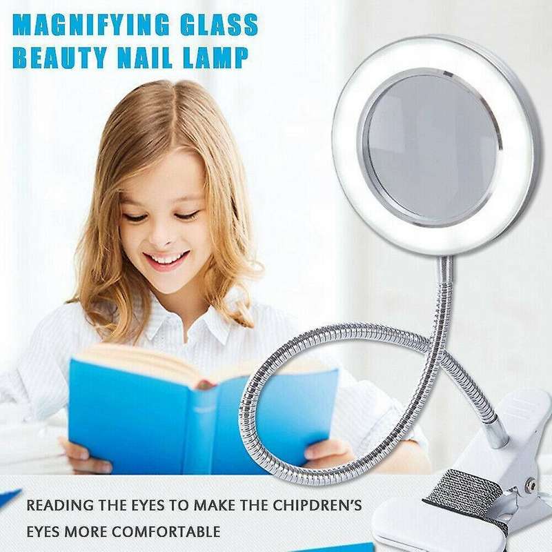 8x Magnifying Glass Beauty Nail Salon Tattoo Magnifier Lamp Light