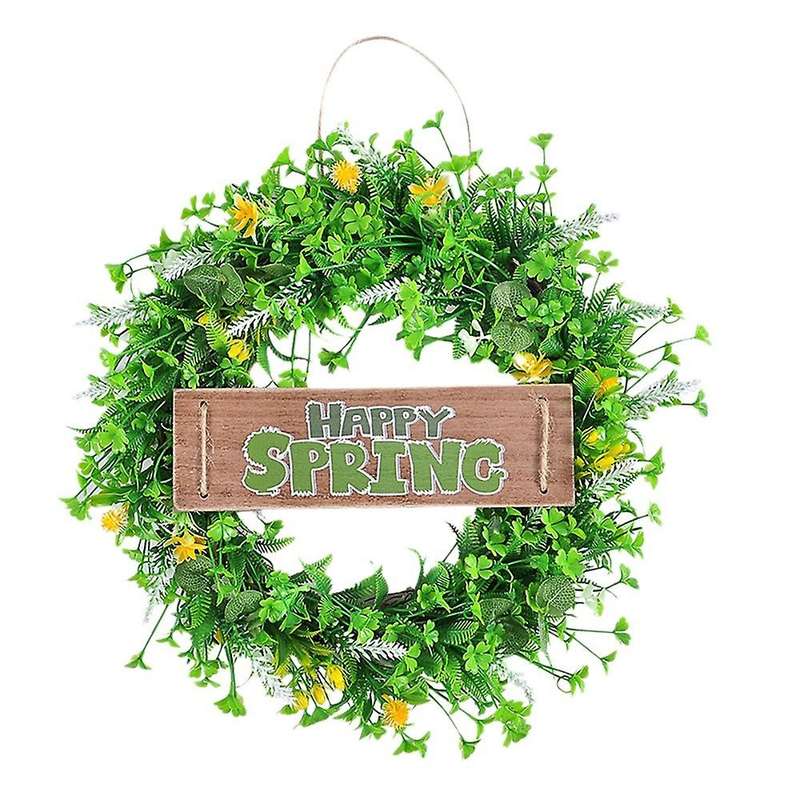 Wreaths for Front Door 16 Inch with Welcome Sign Farmhouse Wreath