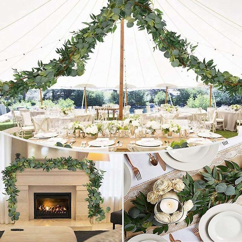 3 Pack 6.5 Feet Artificial Eucalyptus Garland for Wedding Party Home