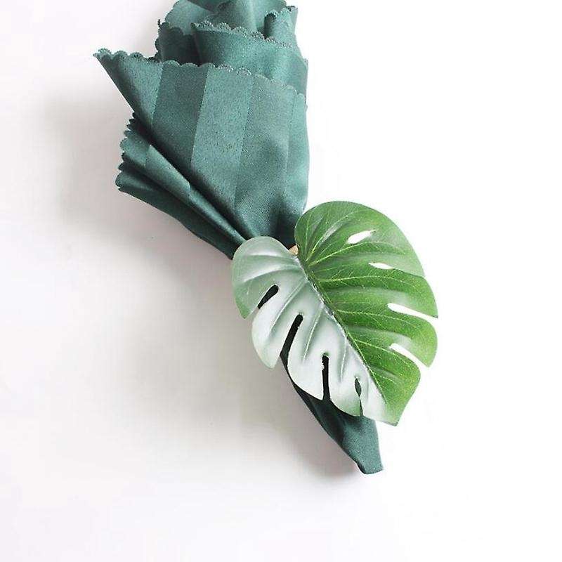 Monstera Napkin Rings Set Of 10, Faux Palm Tree, for Table Setting
