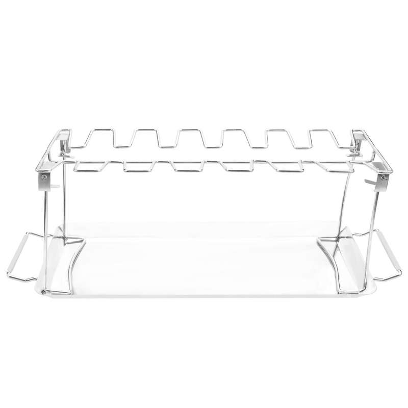 Chicken Leg Wing Rack 14 Slots with Drip Pan for Bbq Chicken Leg Oven