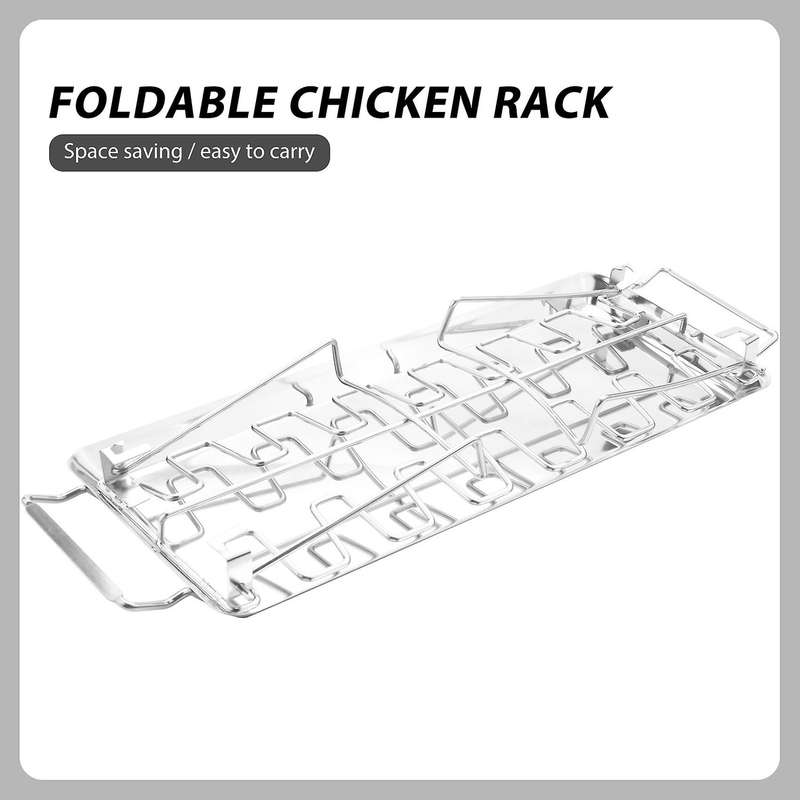 Chicken Leg Wing Rack 14 Slots with Drip Pan for Bbq Chicken Leg Oven