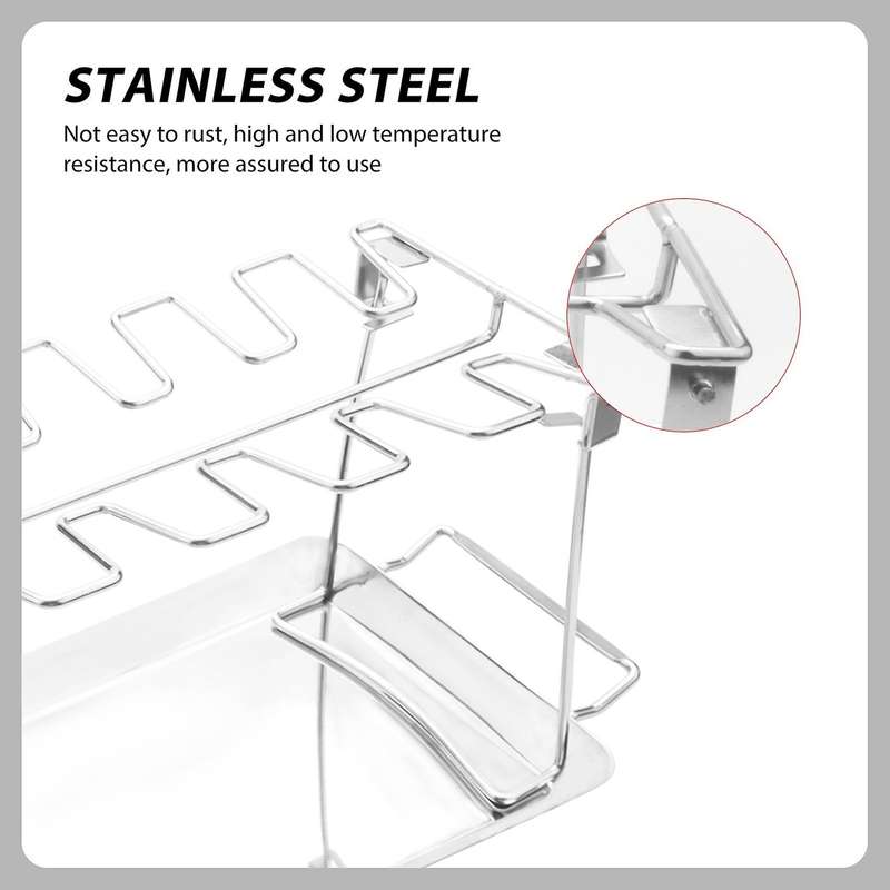 Chicken Leg Wing Rack 14 Slots with Drip Pan for Bbq Chicken Leg Oven