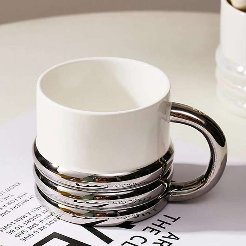 Electroplating Ceramic Mugs Coffee Cups Tea Cold Drink Juice Mug D