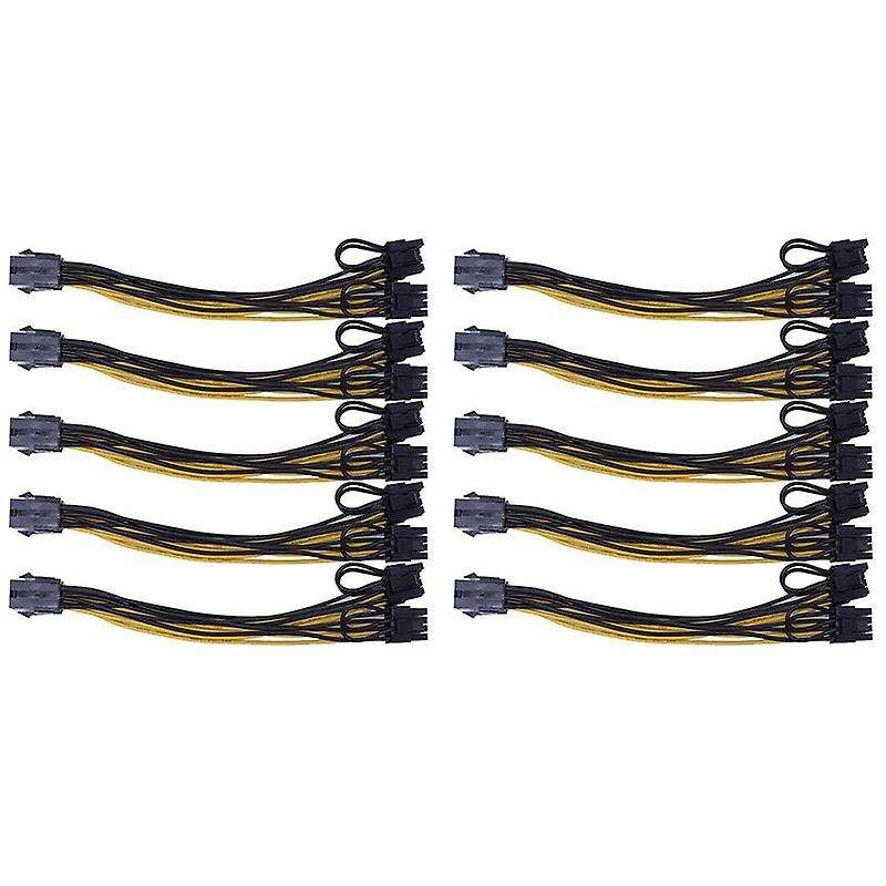 10pcs 6 Pin to Dual Pcie 8 Pin (6+2) Image Card Pci Express Adapter