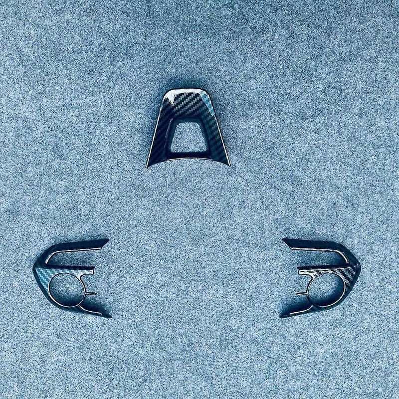 For Corolla Cross 2020-2022 Steering Wheel Button Cover Carbon Fiber