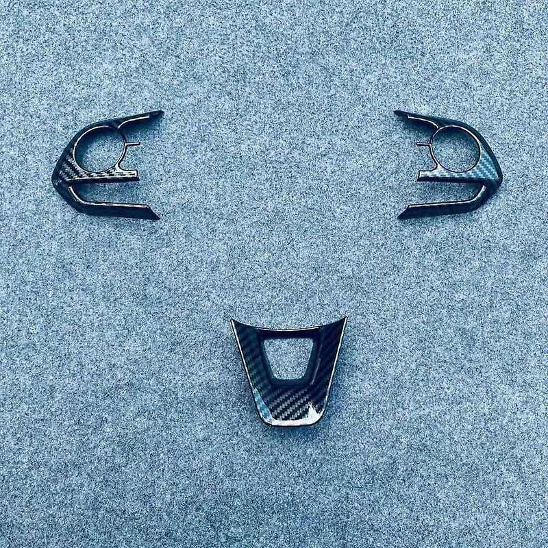 For Corolla Cross 2020-2022 Steering Wheel Button Cover Carbon Fiber