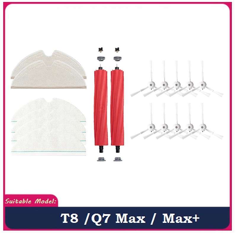 18pcs Mop Cloth Main Side Brush for Roborock T8/q7 Max / Max+ Robot
