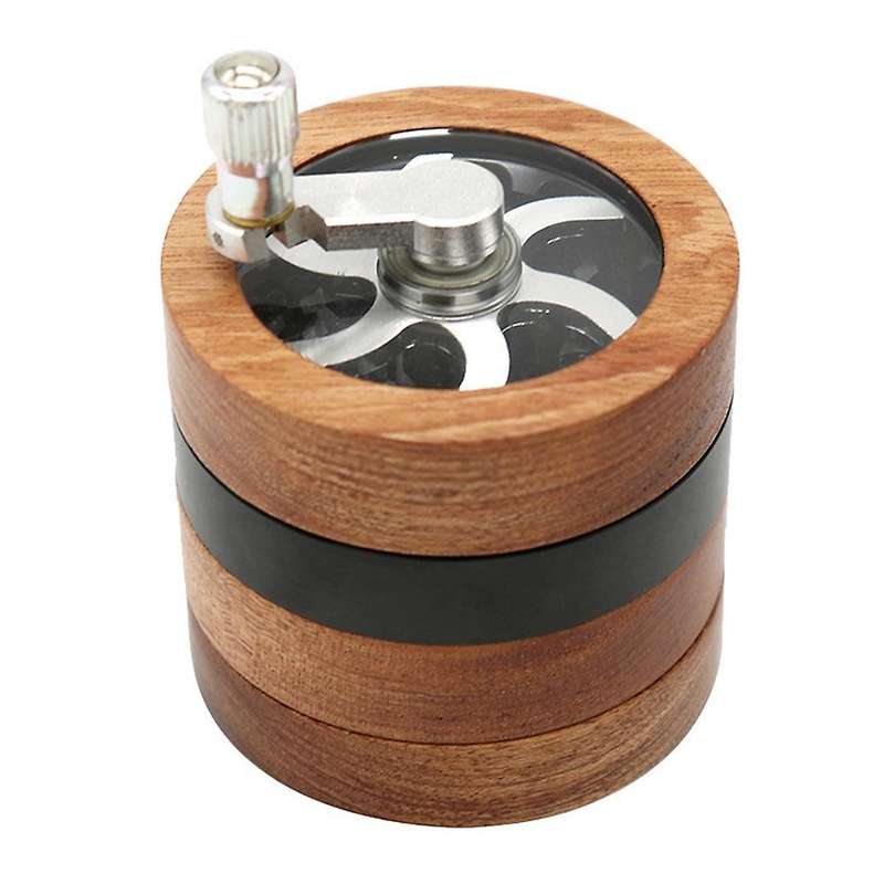 Wooden Grinder with Handle,2.5inch Hand Cranked Spice Grinder, Black