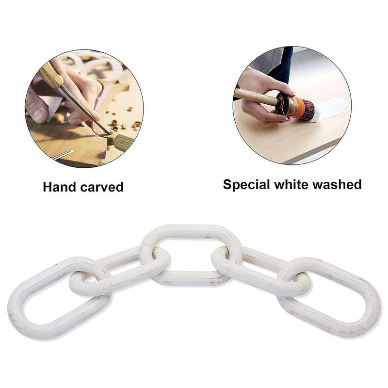 Wooden Chain Home Decor Farmhouse Decorative 5-link Chain Decor