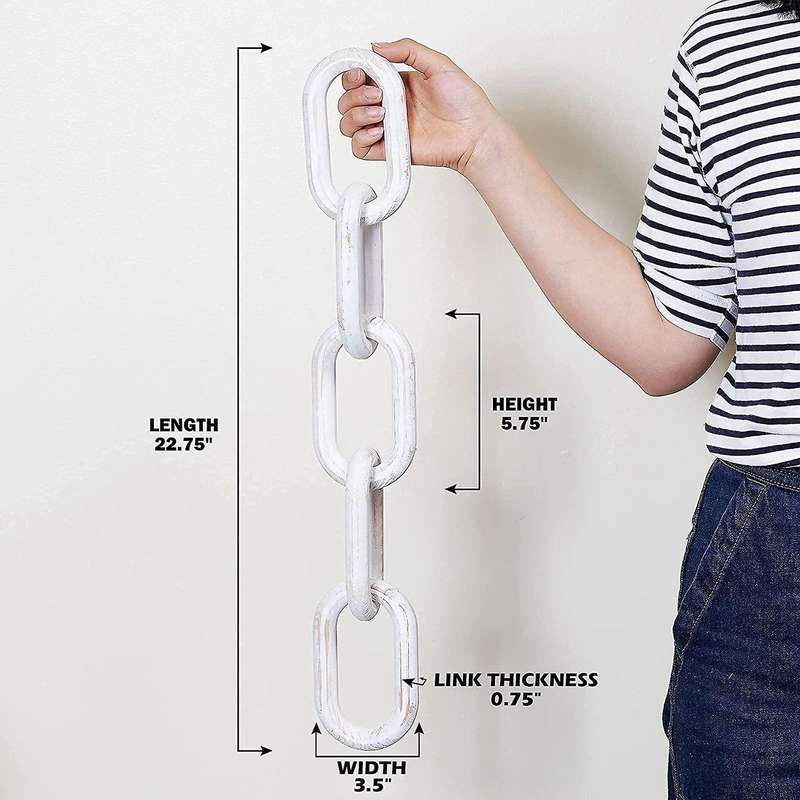 Wooden Chain Home Decor Farmhouse Decorative 5-link Chain Decor