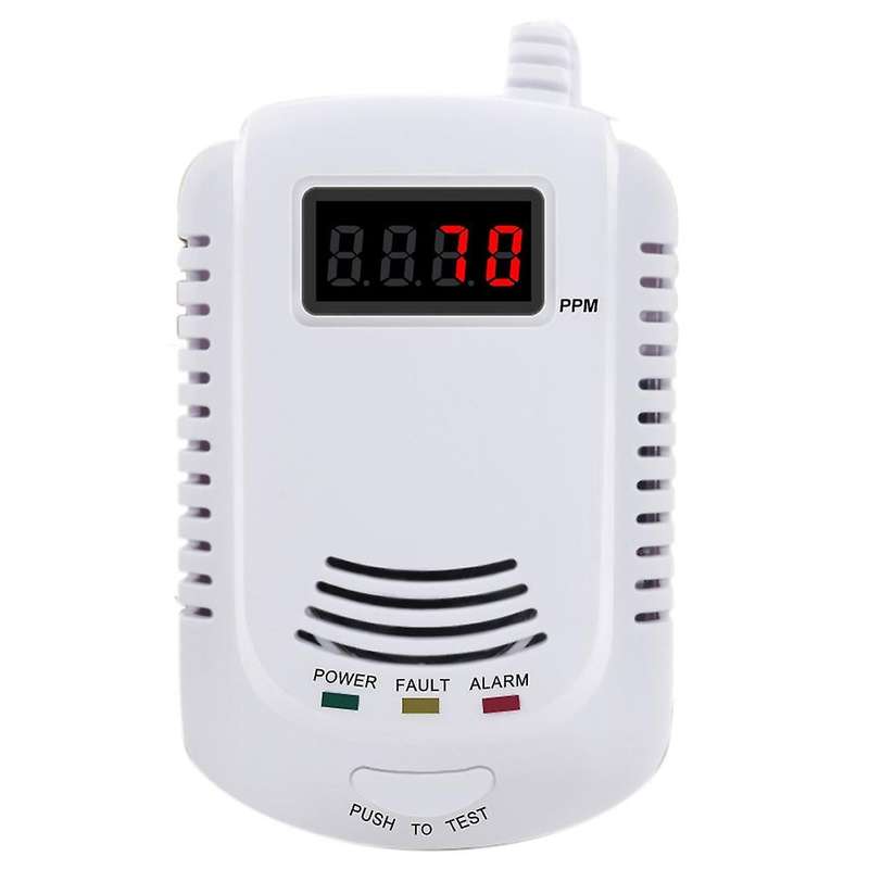 Home Standalone Combustible Gas Detector Voice Alarm Sensor Eu Plug