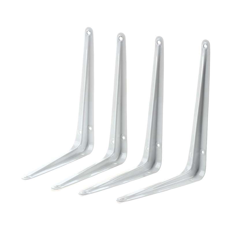 4pcs Wall Furniture Shelf Brackets Braces Iron White 15x20cm