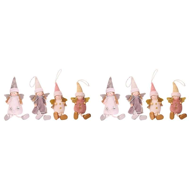 8pcs Christmas Ornaments Lovely Plush Doll Christmas Tree Decor