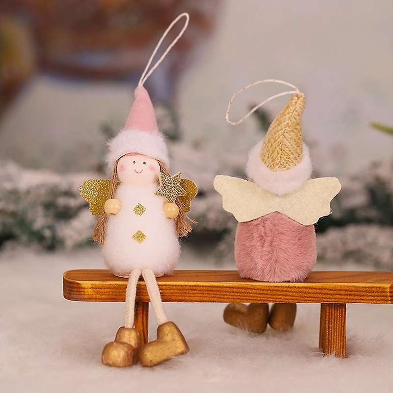 8pcs Christmas Ornaments Lovely Plush Doll Christmas Tree Decor