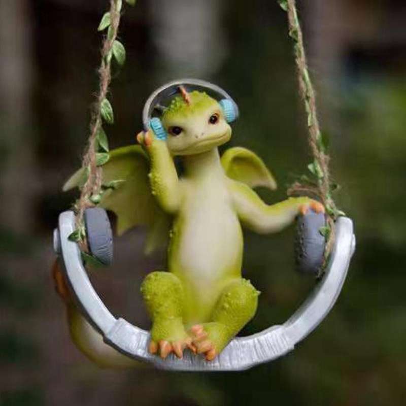 Courtyard Animal Swing Hanging Cute Dinosaur Balcony Sill Decor