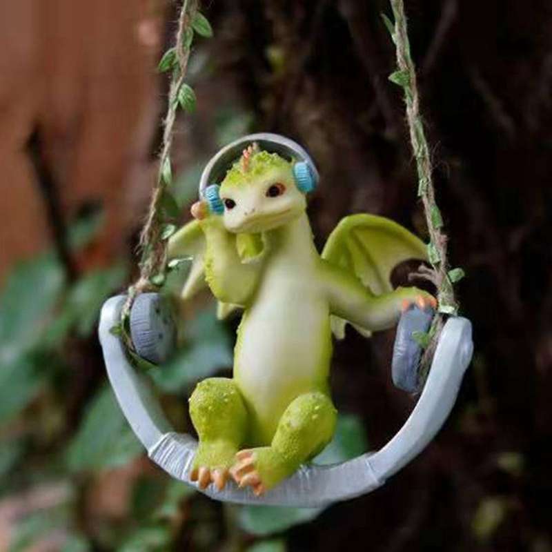 Courtyard Animal Swing Hanging Cute Dinosaur Balcony Sill Decor