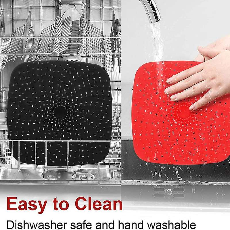 Upgrade Reusable Air Fryer Liners, Non-stick Silicone Air Fryer Mats