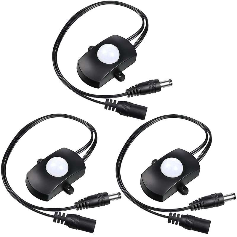 3pcs Automatic Mini 5a Pir Switch for Led Strip Light + Female Male