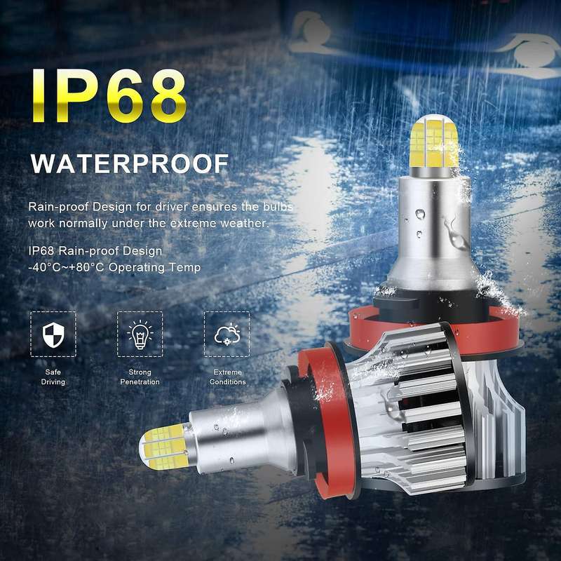 H11 Led Headlight Bulbs,8 Sides 360 Degree Car Led H8 H9 Auto Lamps