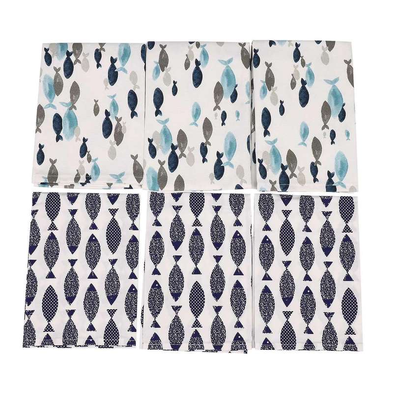 6pcs Cotton Table Napkins Cloth Towel Absorbent Scouring Pad Reusable