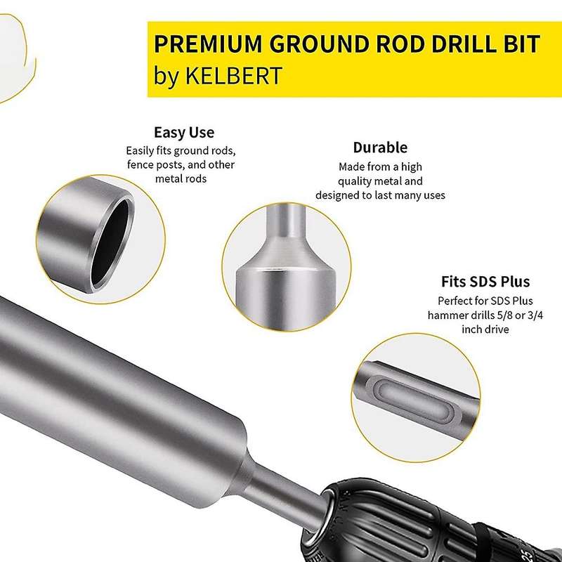 Sds-plus Ground Rod Driver for 5/8inch & 3/4inch Ground Rods 1pcs