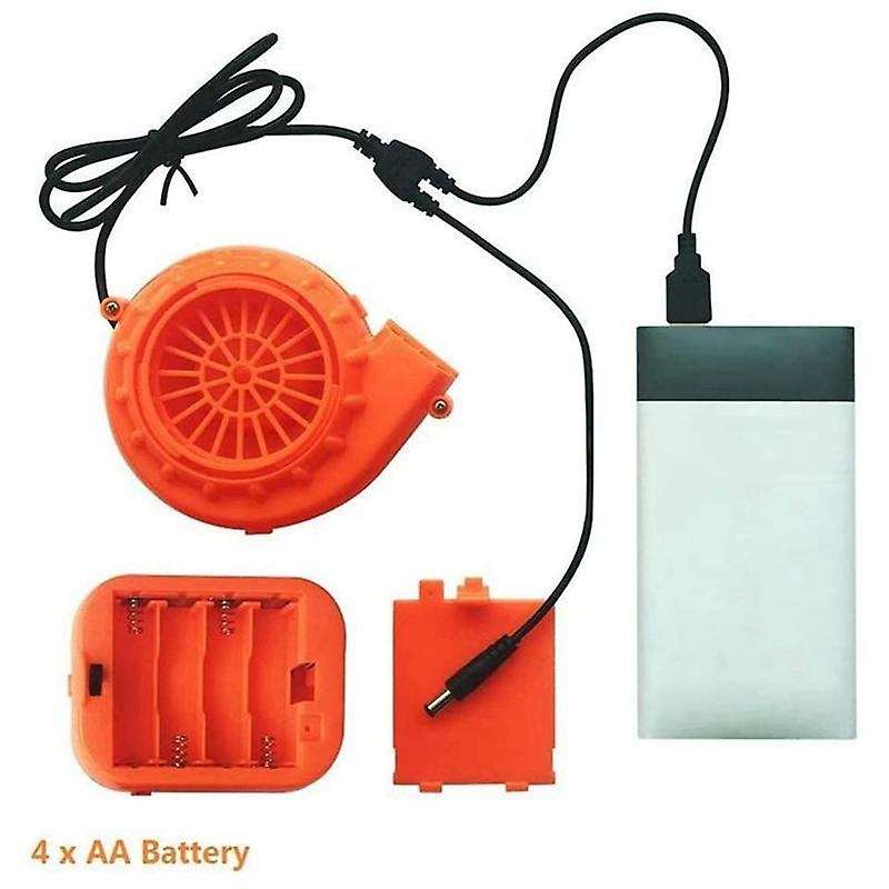 Mini Blower Fan for Dinosaur Costume Or Mascot Head Set, Orange