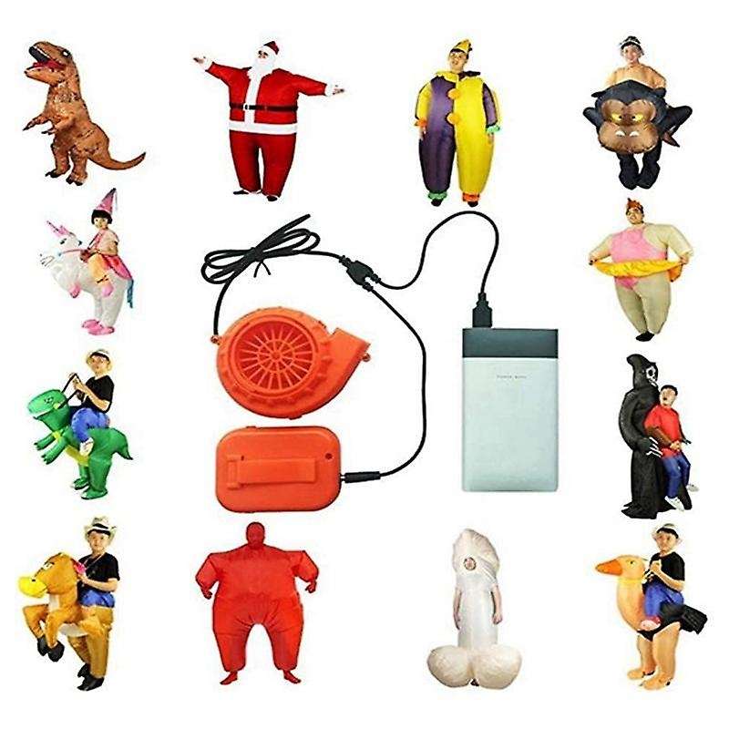 Mini Blower Fan for Dinosaur Costume Or Mascot Head Set, Orange