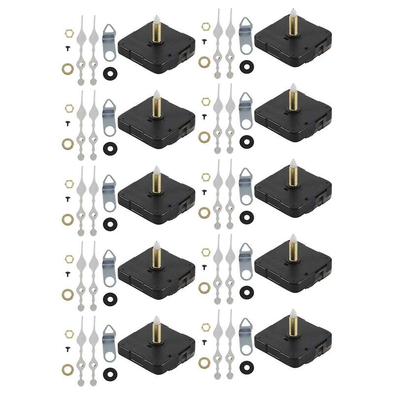 10x Long Spindle Clock Mechanism Movement 3/5 Inch Maximum Thickness