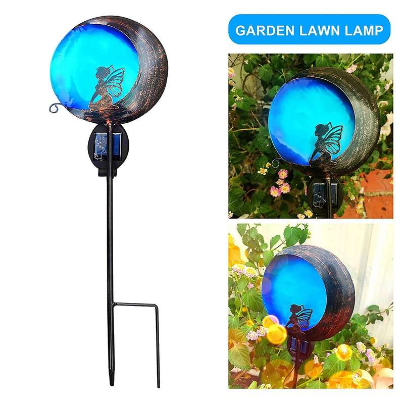 Solar Pathway Lights Wrought Iron Led Moon Angel Lighting Garden