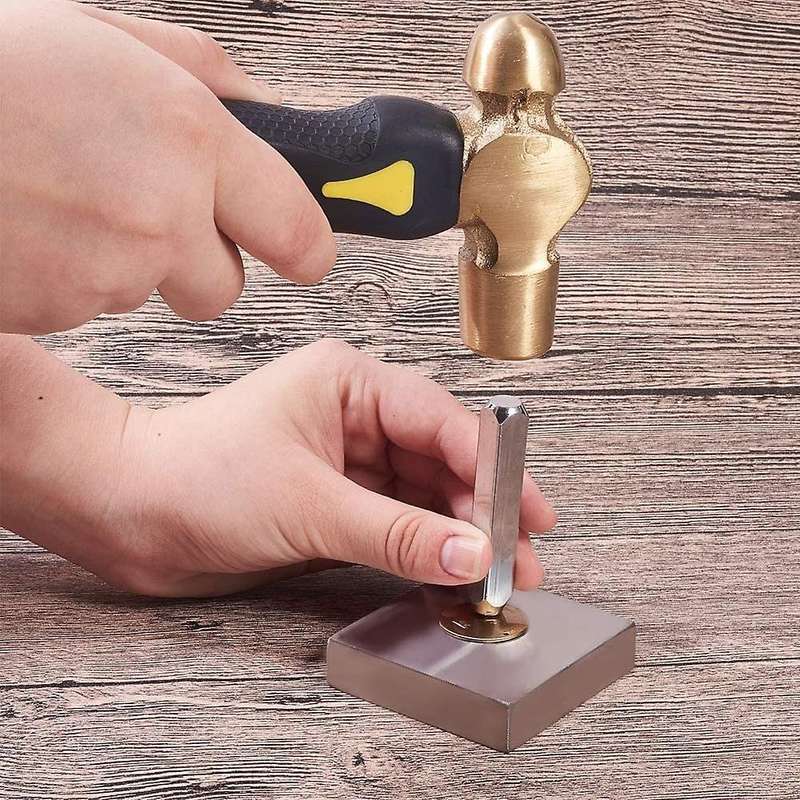 1lb Brass Metal Stamping Hammer Double-face Mallet Heads Brass Hammer